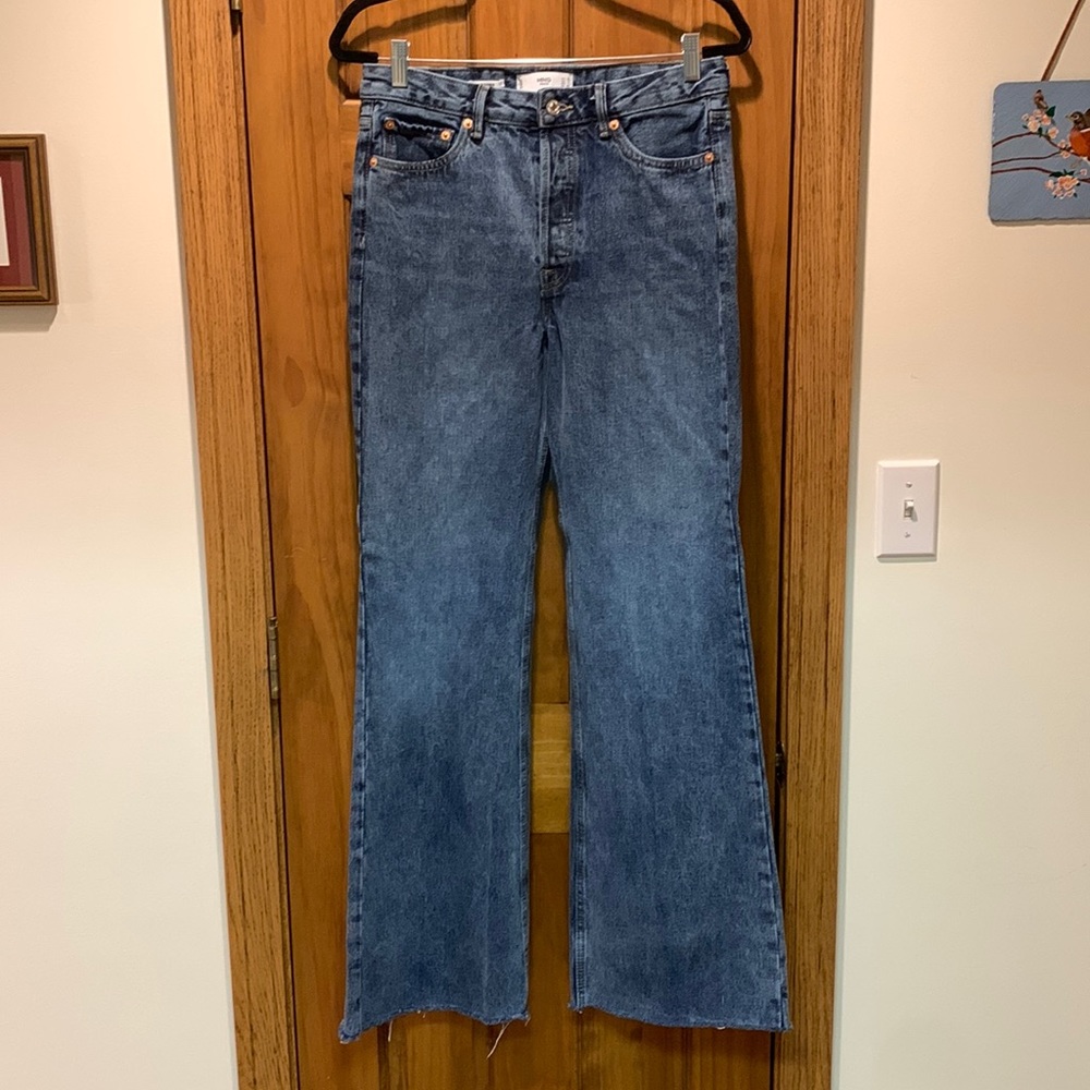 Mango Ariadna Jeans, size 8, high waist button fly, wide leg, worn once